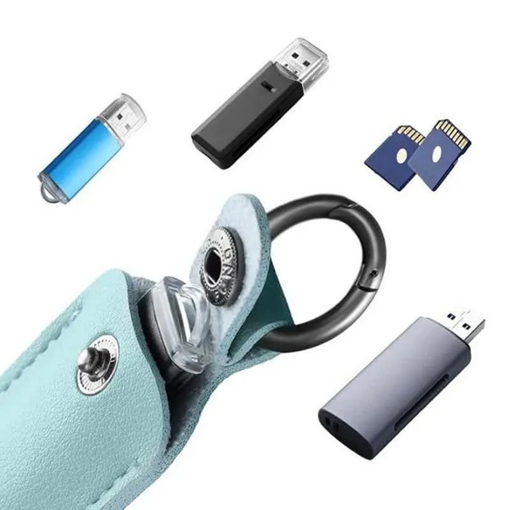 Portable PU Leather USB Flash Drive Case 4