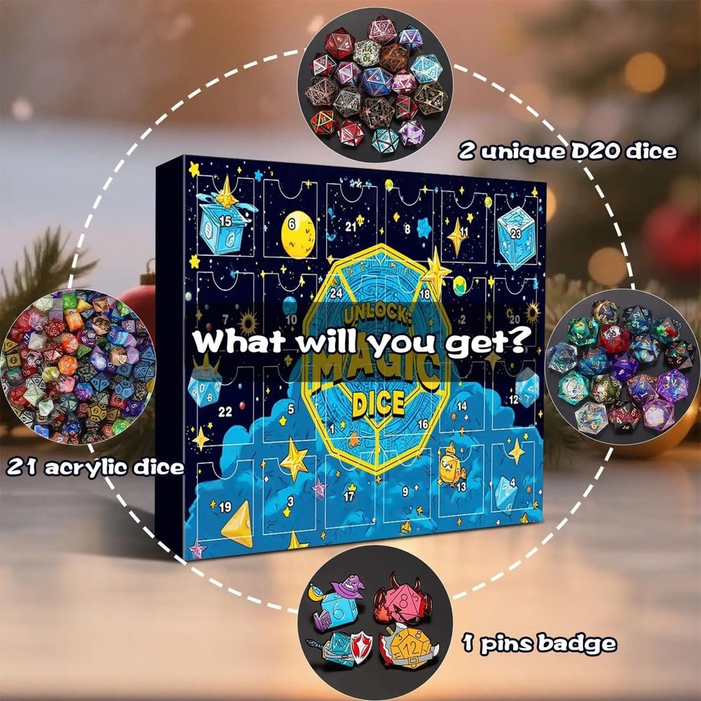 24 Day Christmas Countdown Dice Set 4
