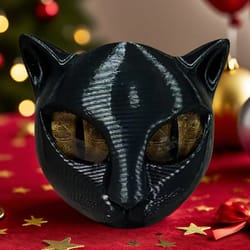 black cat stone marble texture figurine