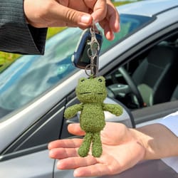 plush frog keychain bag charm