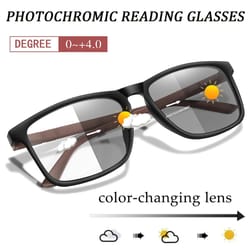 photochromic square reading glasses
