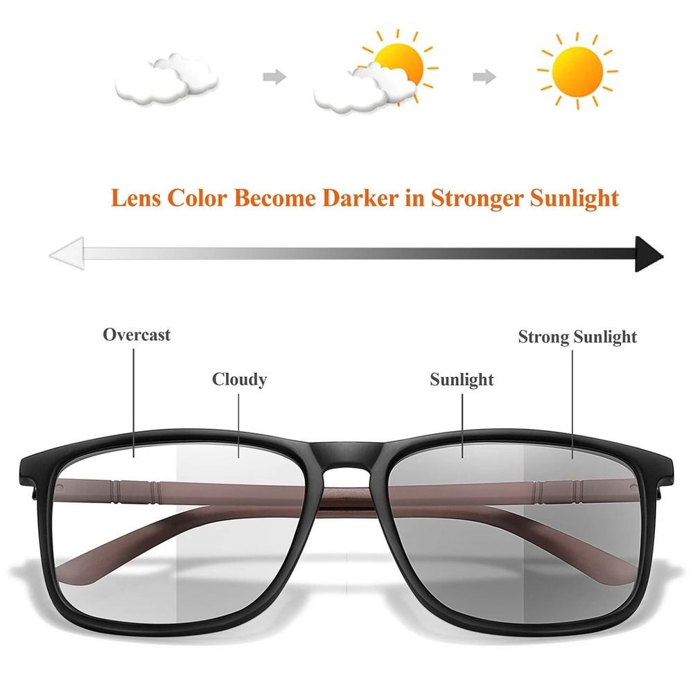 Photochromic Square Reading Glasses 1