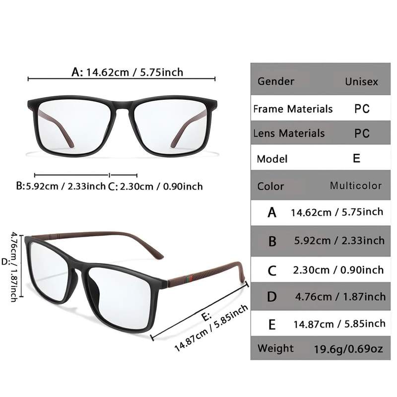 Photochromic Square Reading Glasses 2