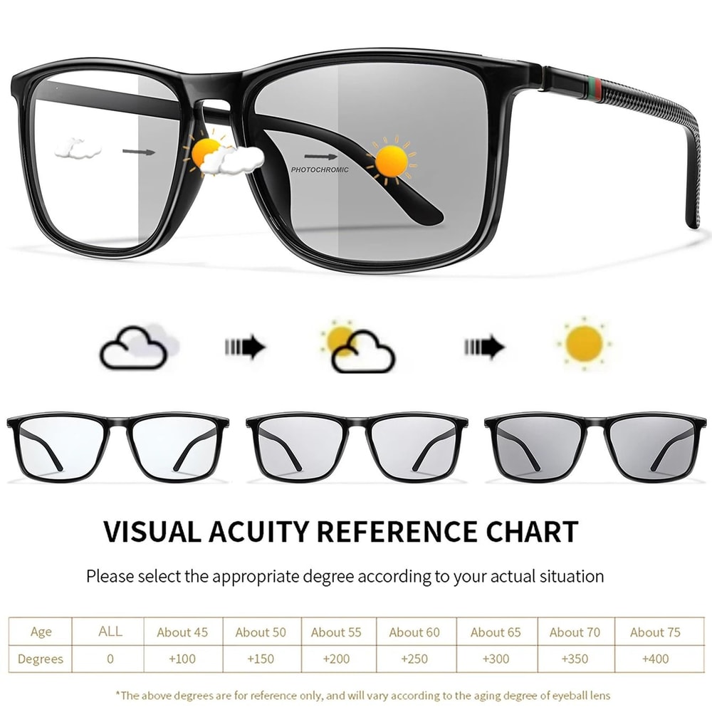Photochromic Square Reading Glasses 4