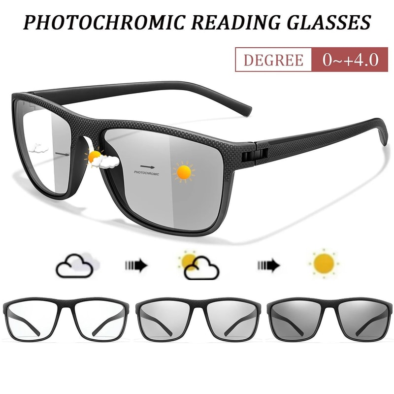 Photochromic Rectangular Reading Glasses 0