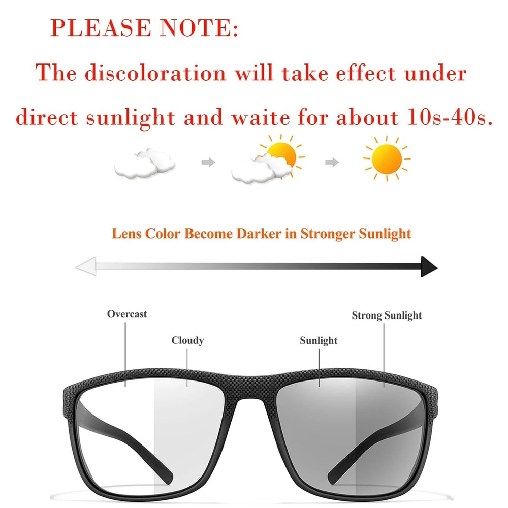 Photochromic Square Driving Sunglasses 2