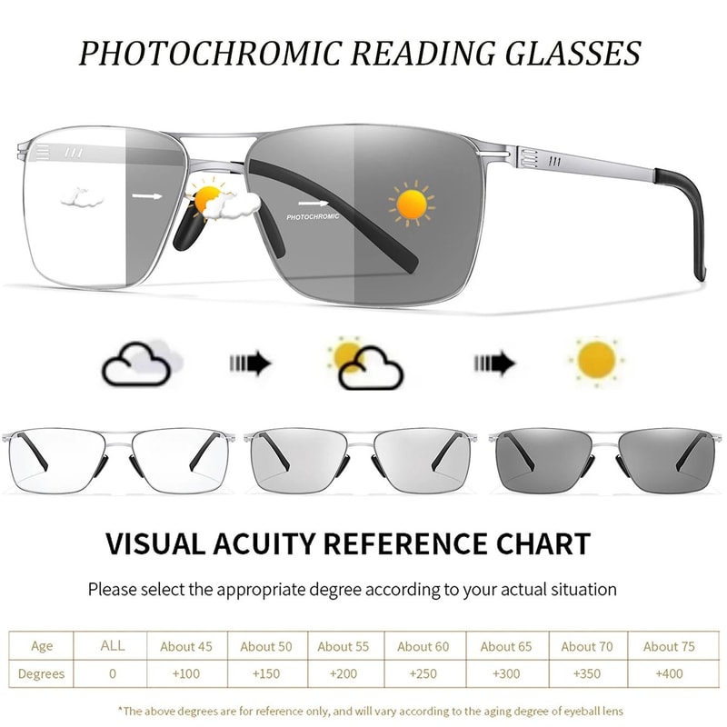 Photochromic Anti Blue Light Reading Glasses 1