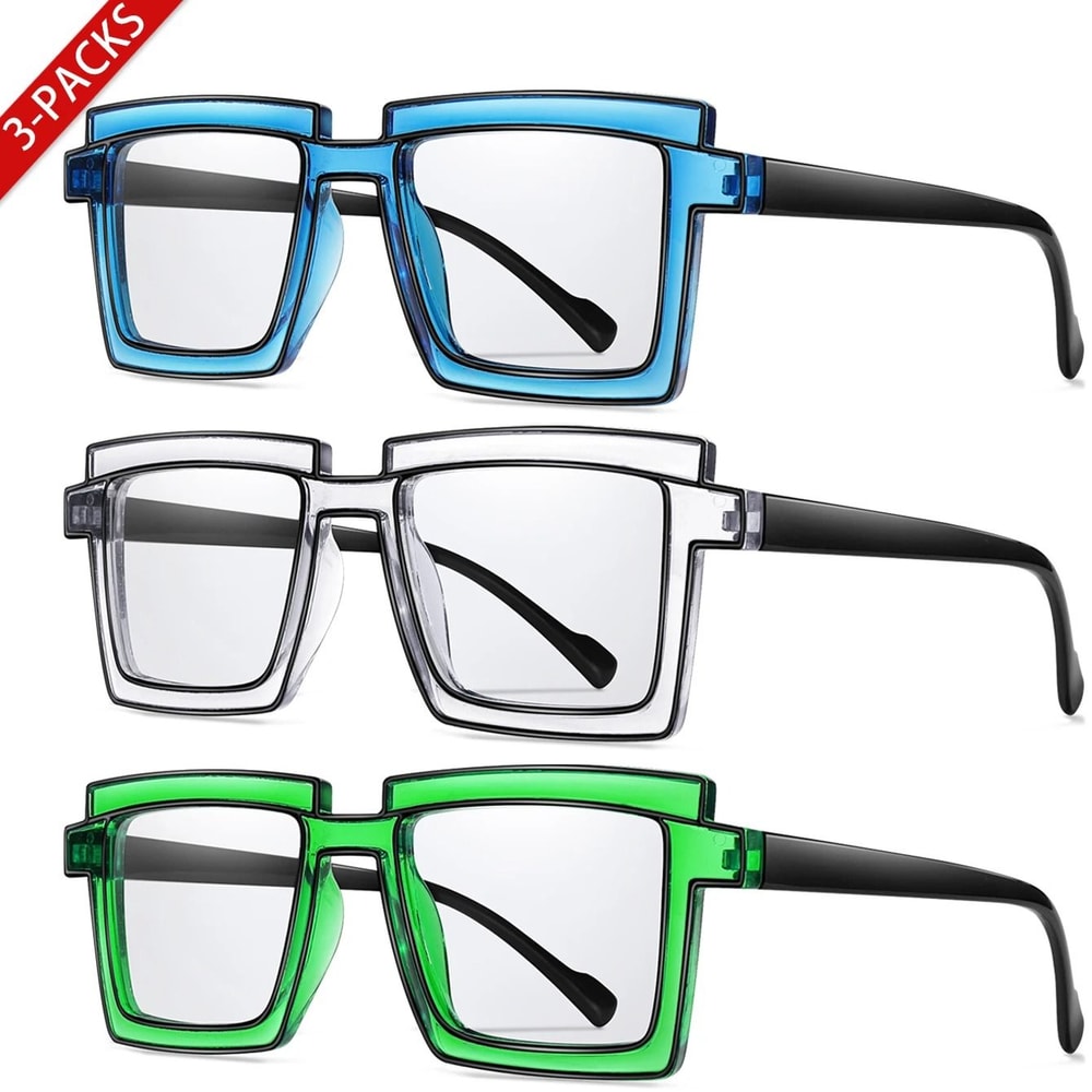 3 Pack Oversize Transparent Sunglasses Set 7