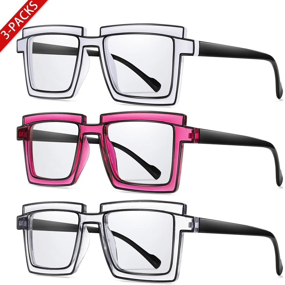 3 Pack Oversize Transparent Sunglasses Set 9