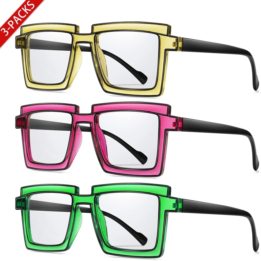 3 Pack Oversize Transparent Sunglasses Set 10