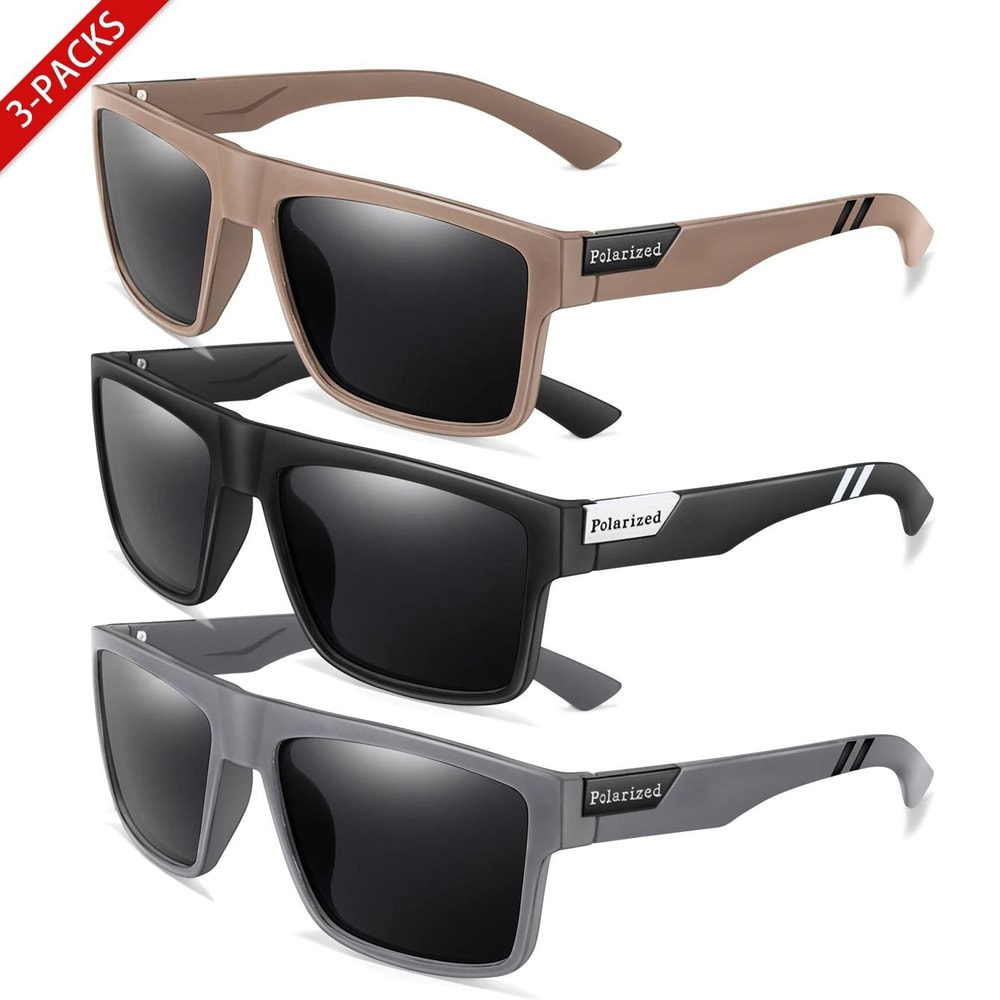 3 Pack Polarized Square Sports Sunglasses 10