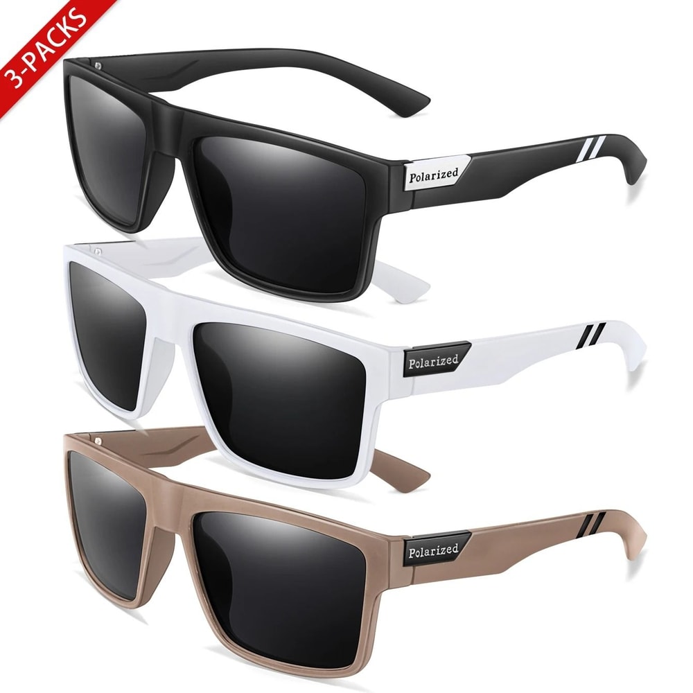 3 Pack Polarized Square Sports Sunglasses 15