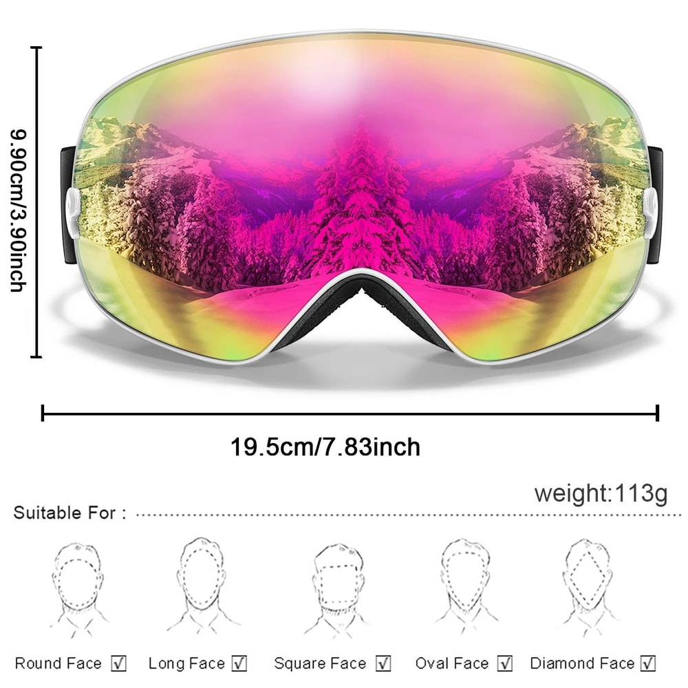 Unisex Outdoor Sports Snow Goggles With UV Protection And Anti Fog Lens 1