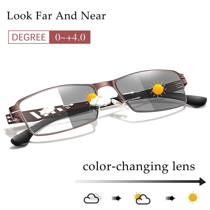Metal Frame Photochromic Reading Glasses With Anti Blue Light Protection 3
