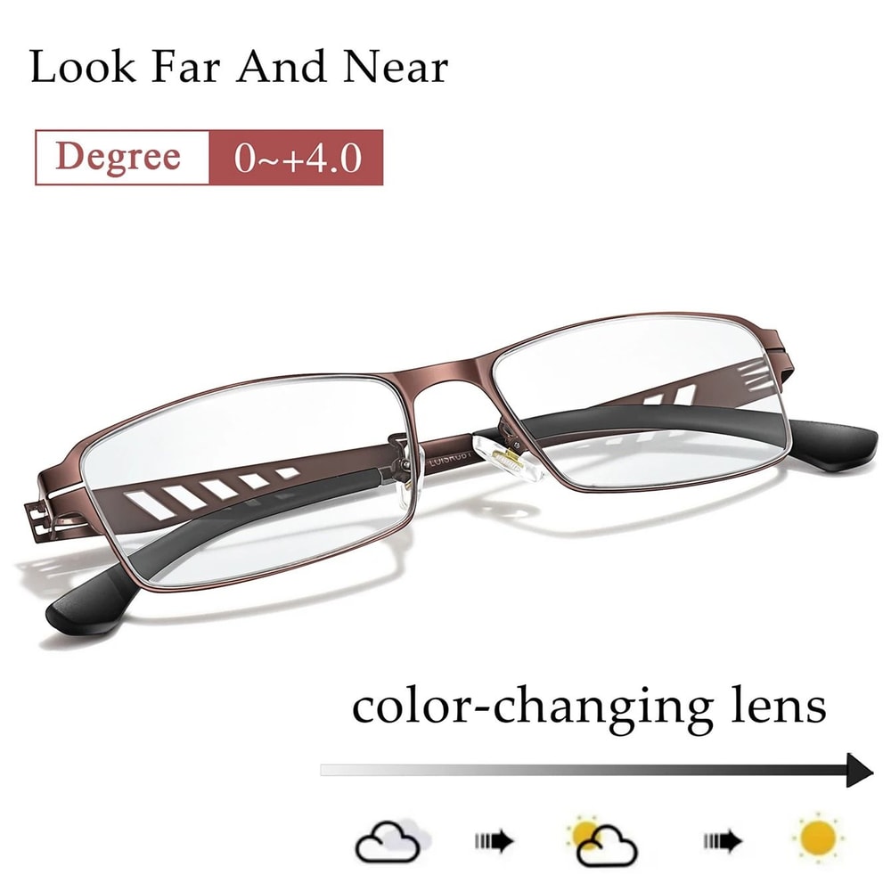 Metal Frame Photochromic Reading Glasses With Anti Blue Light Protection 6