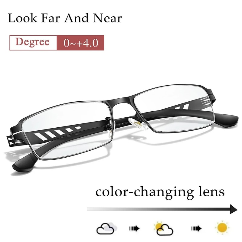 Metal Frame Photochromic Reading Glasses With Anti Blue Light Protection 8