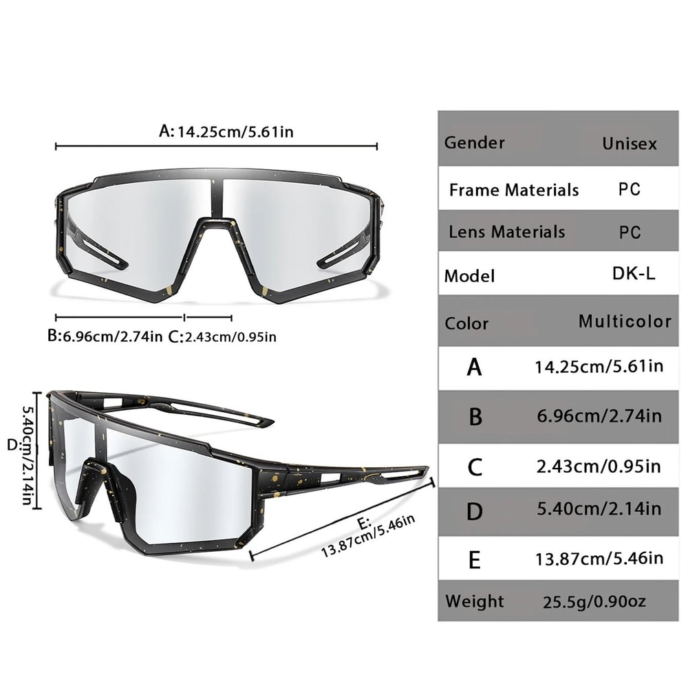 Unisex Photochromic Sports Sunglasses With Comfortable Fit For Outdoor Activities 1
