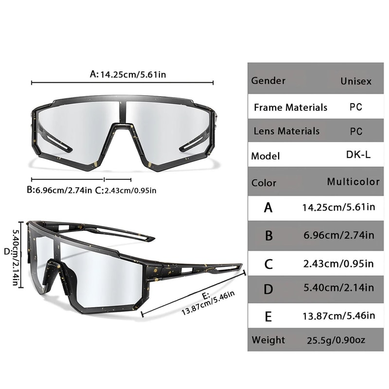 Unisex Photochromic Sports Sunglasses With Comfortable Fit For Outdoor Activities 1