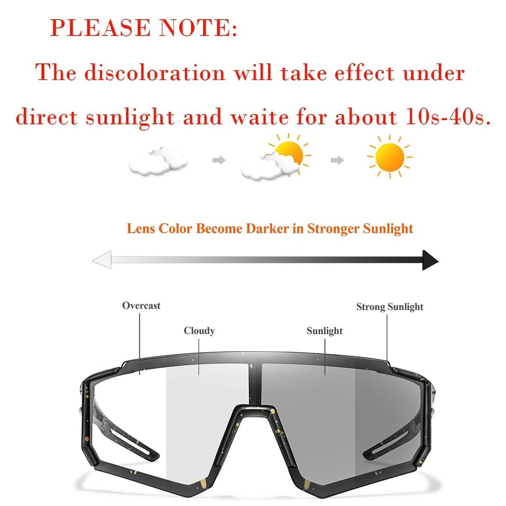 Unisex Photochromic Sports Sunglasses With Comfortable Fit For Outdoor Activities 2