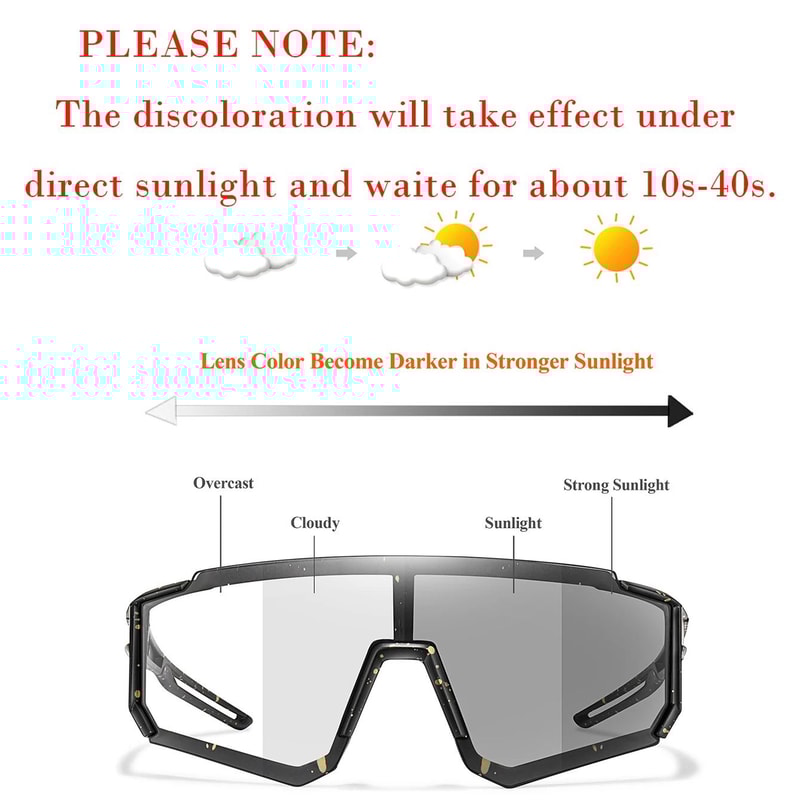 Unisex Photochromic Sports Sunglasses With Comfortable Fit For Outdoor Activities 2