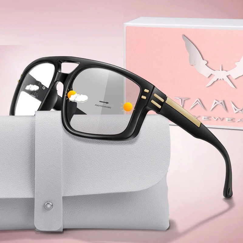 Unisex Photochromic Square Sunglasses With UV Protection For Outdoor Sports 0