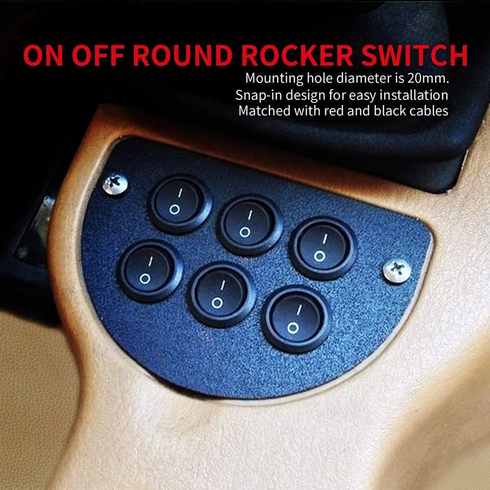 Mini Round Rocker Switch Set With ON And OFF Function For 12 Volt Applications 2