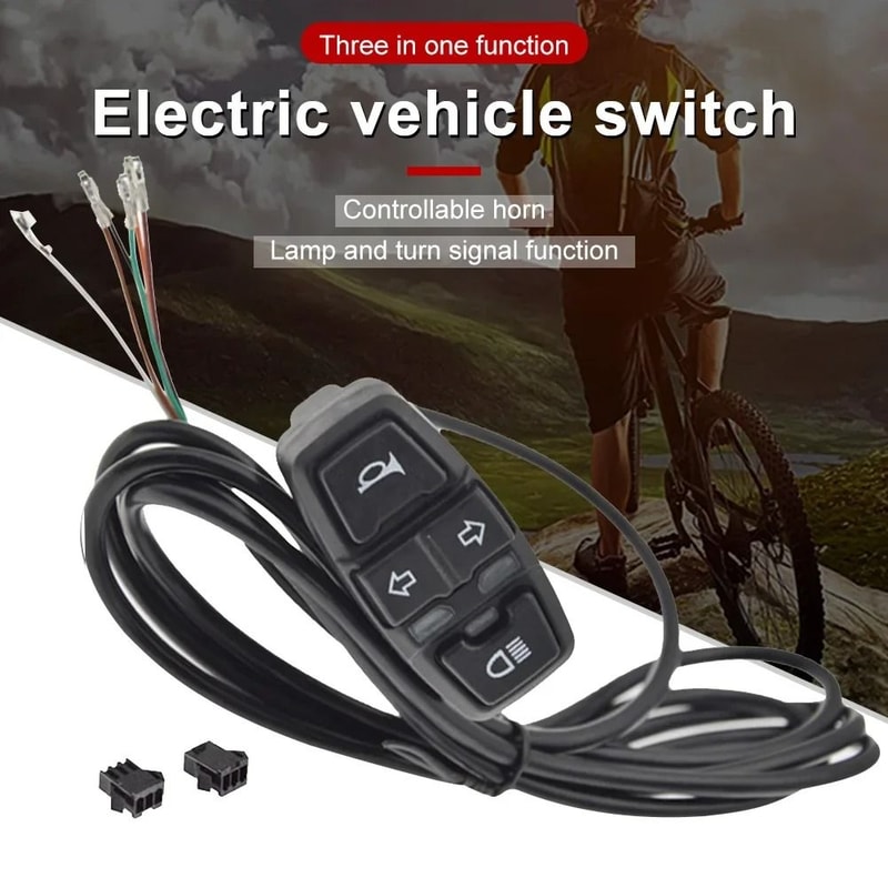 LED Front And Rear Light Set With Horn And Switch For Electric Bikes 2