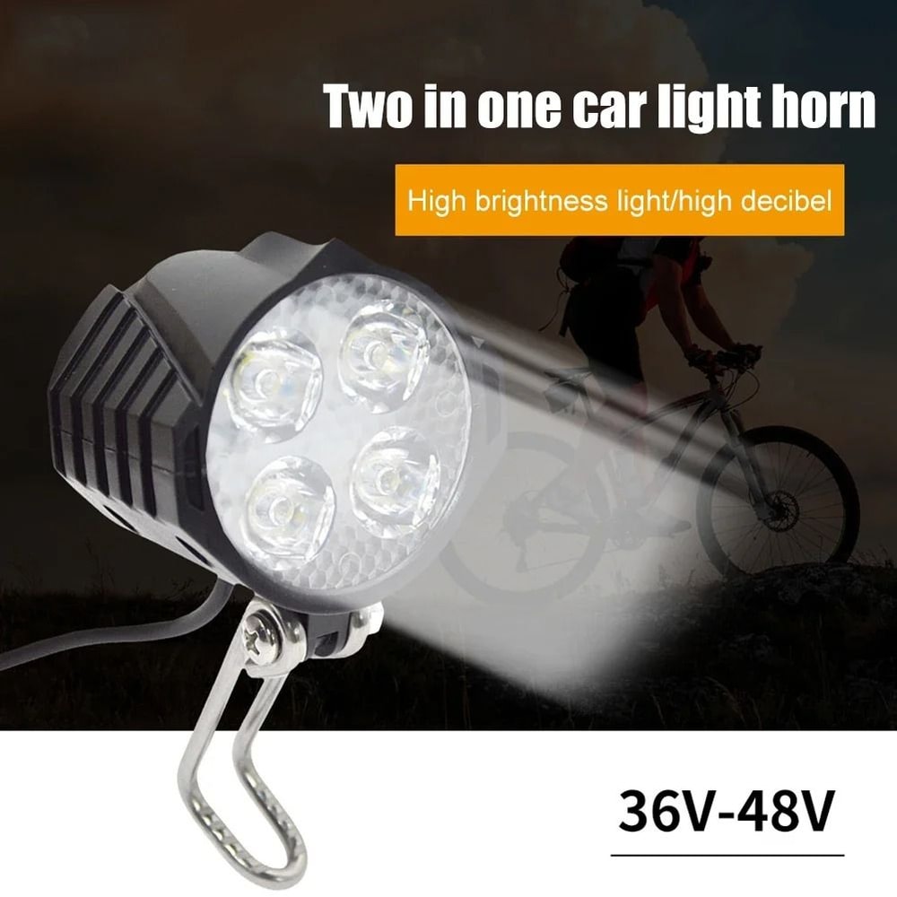 LED Front And Rear Light Set With Horn And Switch For Electric Bikes 3