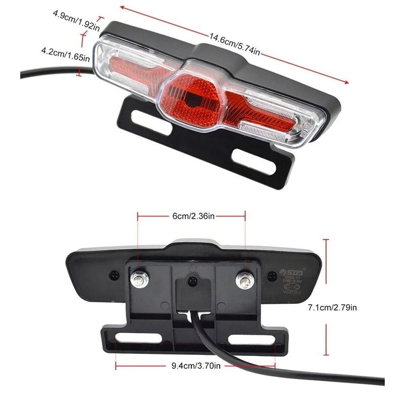 LED Front And Rear Light Set With Horn And Switch For Electric Bikes 5
