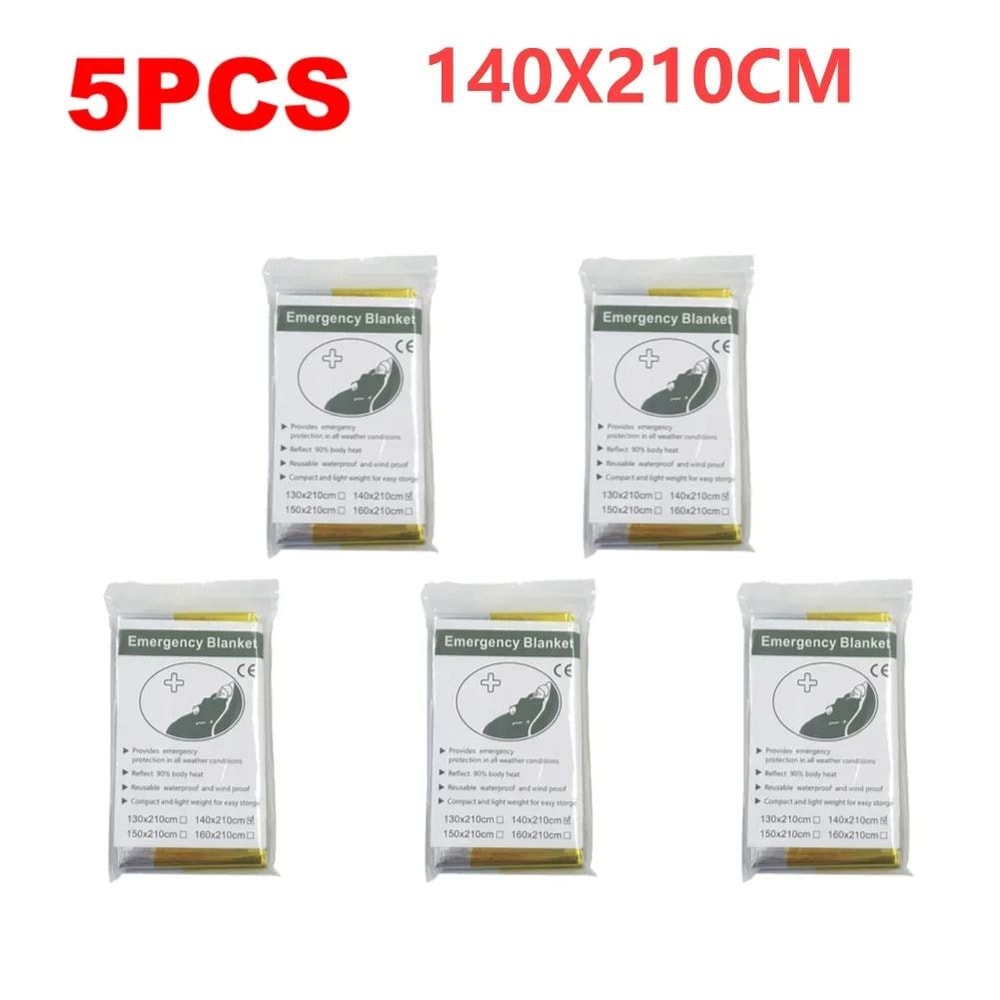 Outdoor Emergency Thermal Survival Blanket With Multiple Size Options 12