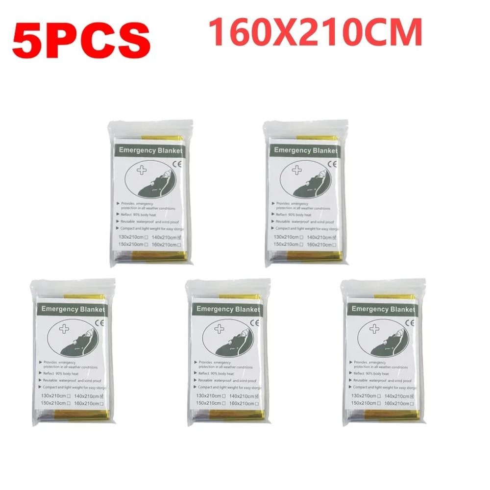 Outdoor Emergency Thermal Survival Blanket With Multiple Size Options 13