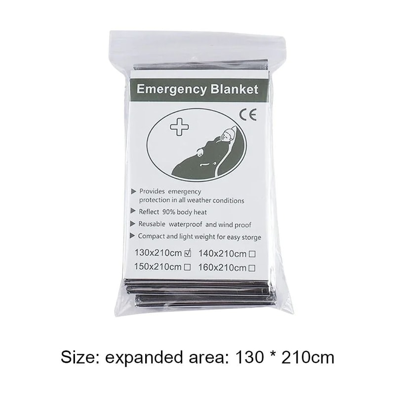 Outdoor Emergency Thermal Survival Blanket With Multiple Size Options 5