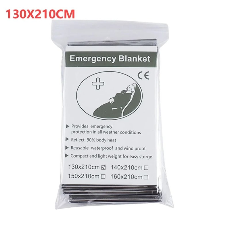 Outdoor Emergency Thermal Survival Blanket With Multiple Size Options 7