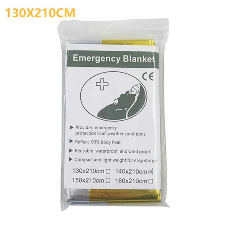 Outdoor Emergency Thermal Survival Blanket With Multiple Size Options 8