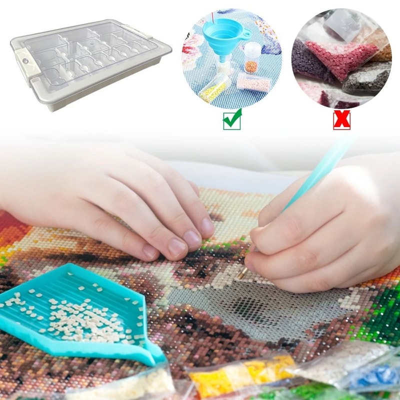 Clear Storage Box Set For Diamond Painting Beads And Craft Accessories 3
