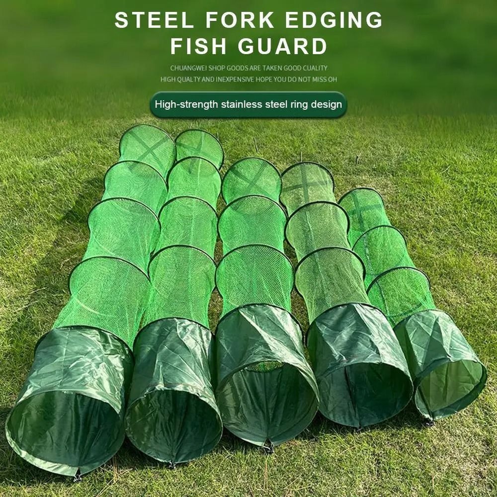 Portable Fishing Storage Cage With Nylon Mesh And Steel Ring 1