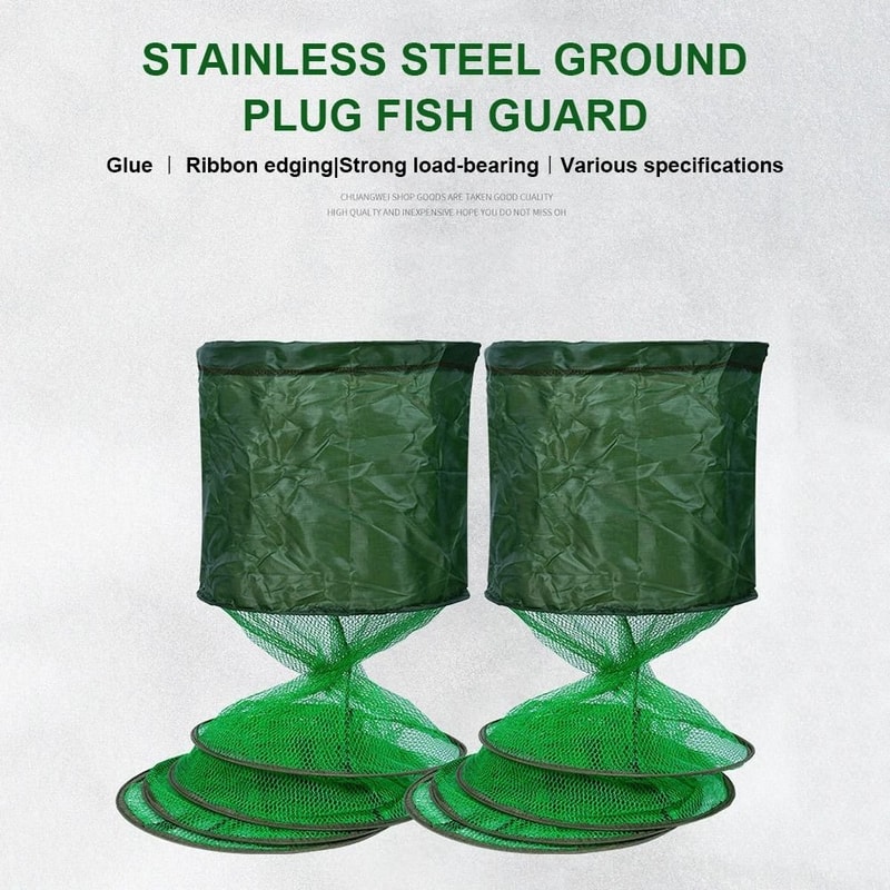 Portable Fishing Storage Cage With Nylon Mesh And Steel Ring 4