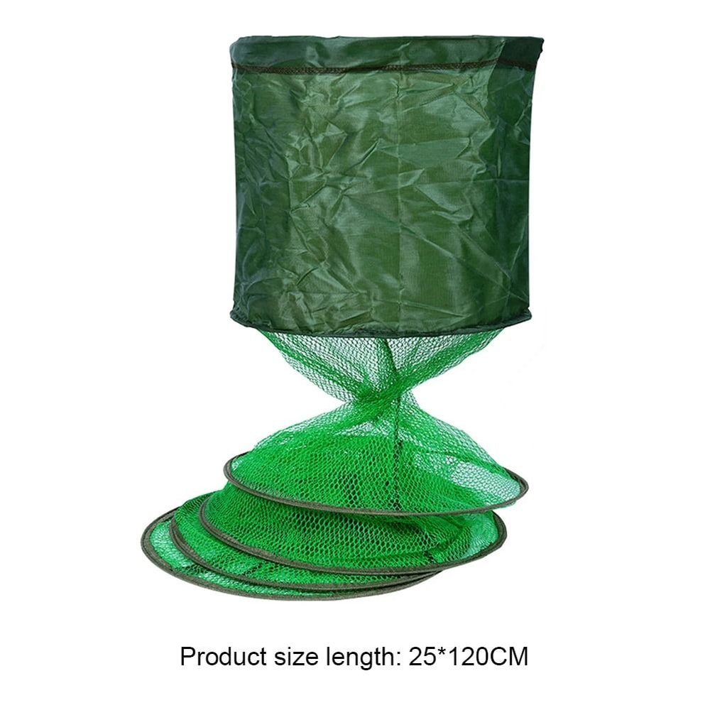 Portable Fishing Storage Cage With Nylon Mesh And Steel Ring 5