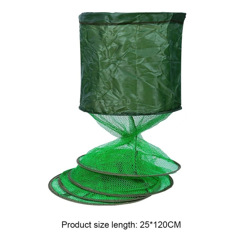 Portable Fishing Storage Cage With Nylon Mesh And Steel Ring 5