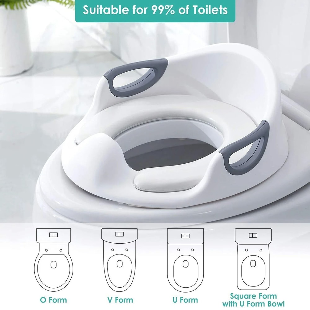 Toddler Toilet Seat Adapter With Handles For Comfortable Potty Training 0