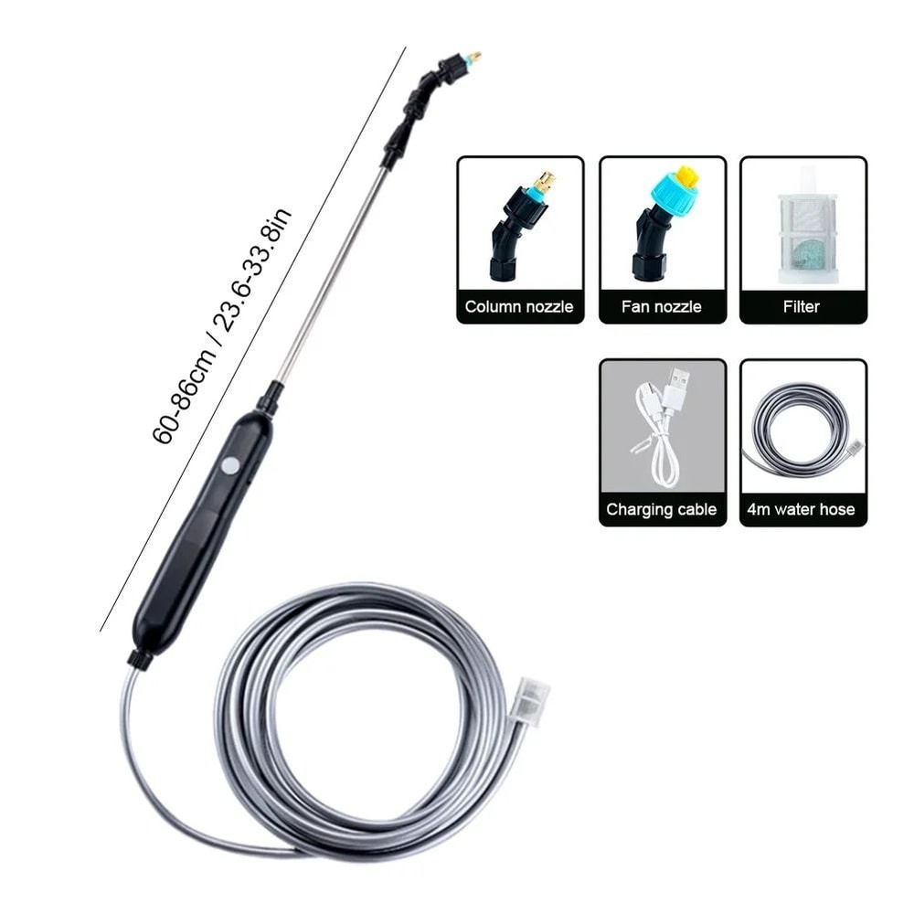 Electric Garden Sprayer With Adjustable Hose Length And Multiple Nozzles 6