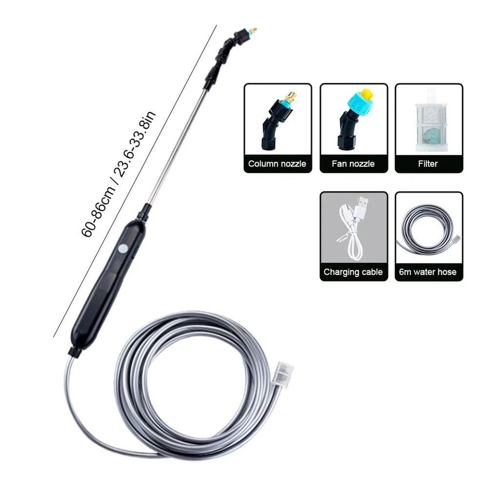 Electric Garden Sprayer With Adjustable Hose Length And Multiple Nozzles 7