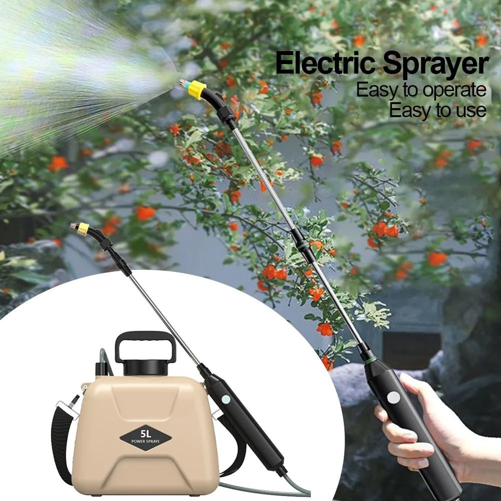 Rechargeable 5L Electric Garden Sprayer With 360 Degree Rotating Nozzle And Shoulder Strap 4