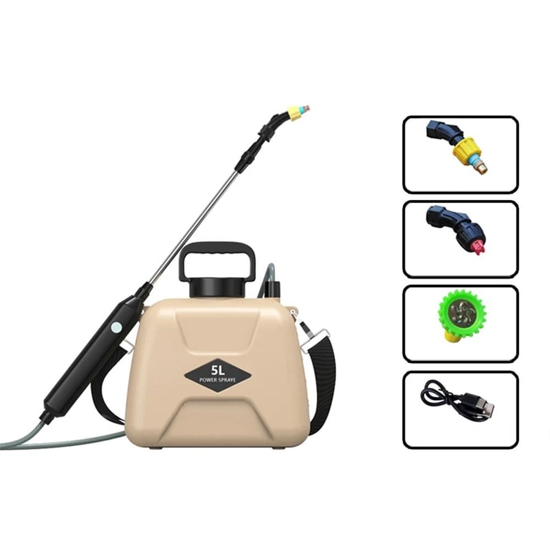 Rechargeable 5L Electric Garden Sprayer With 360 Degree Rotating Nozzle And Shoulder Strap 7