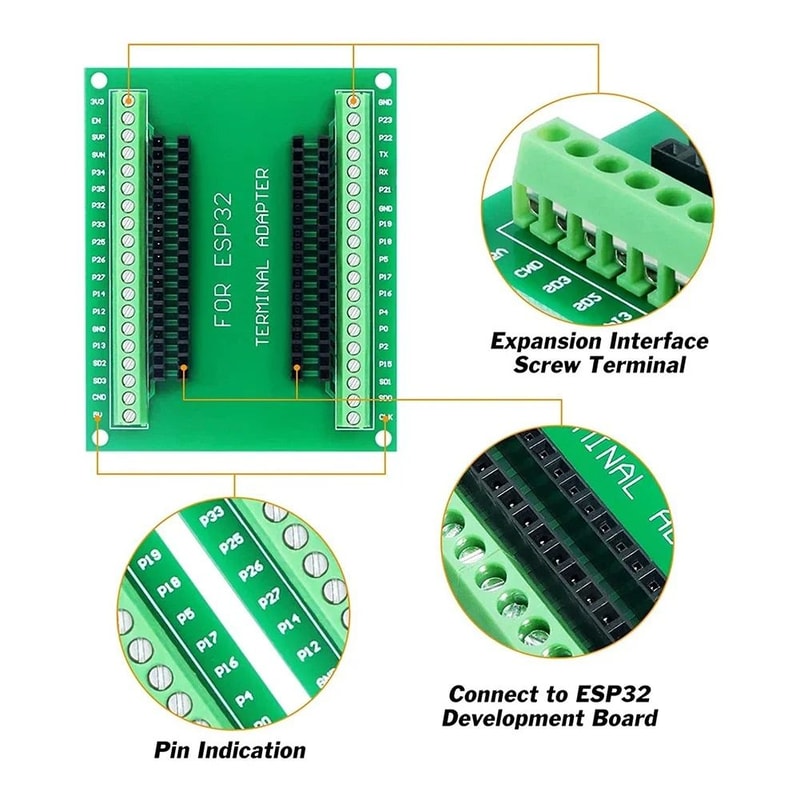 ESP32 Expansion Breakout Board With Dual Core WiFi And Bluetooth Compatibility 5