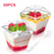 203oz Clear Plastic Dessert Cups With Lids And Spoons For Serving And Entertaining 0