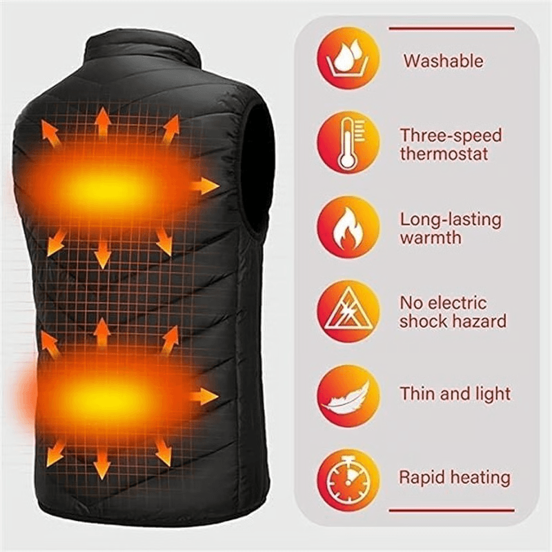 Rechargeable heating vest for outdoor activities