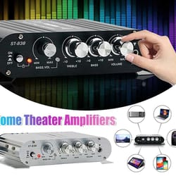 2.1 channel hifi audio amplifier with adjustable bass and treble for car and home