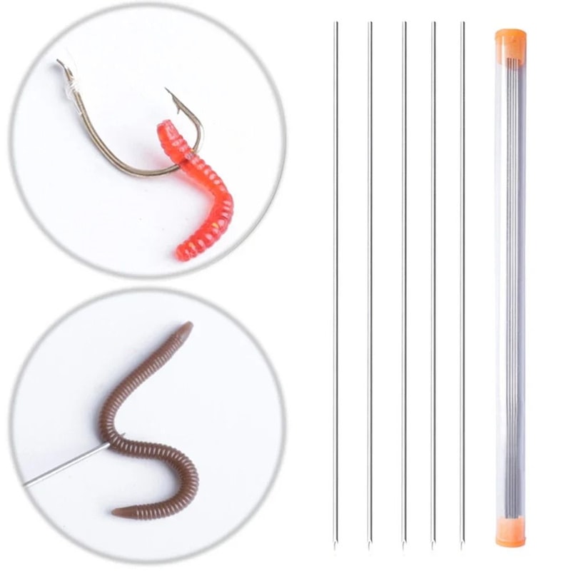 Stainless Steel Earthworm Hooking Needle Fishing Tool With Hollow Gas Design 2