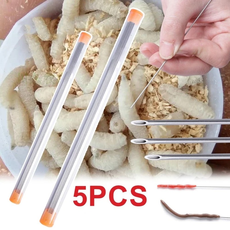 Stainless Steel Earthworm Hooking Needle Fishing Tool With Hollow Gas Design 4